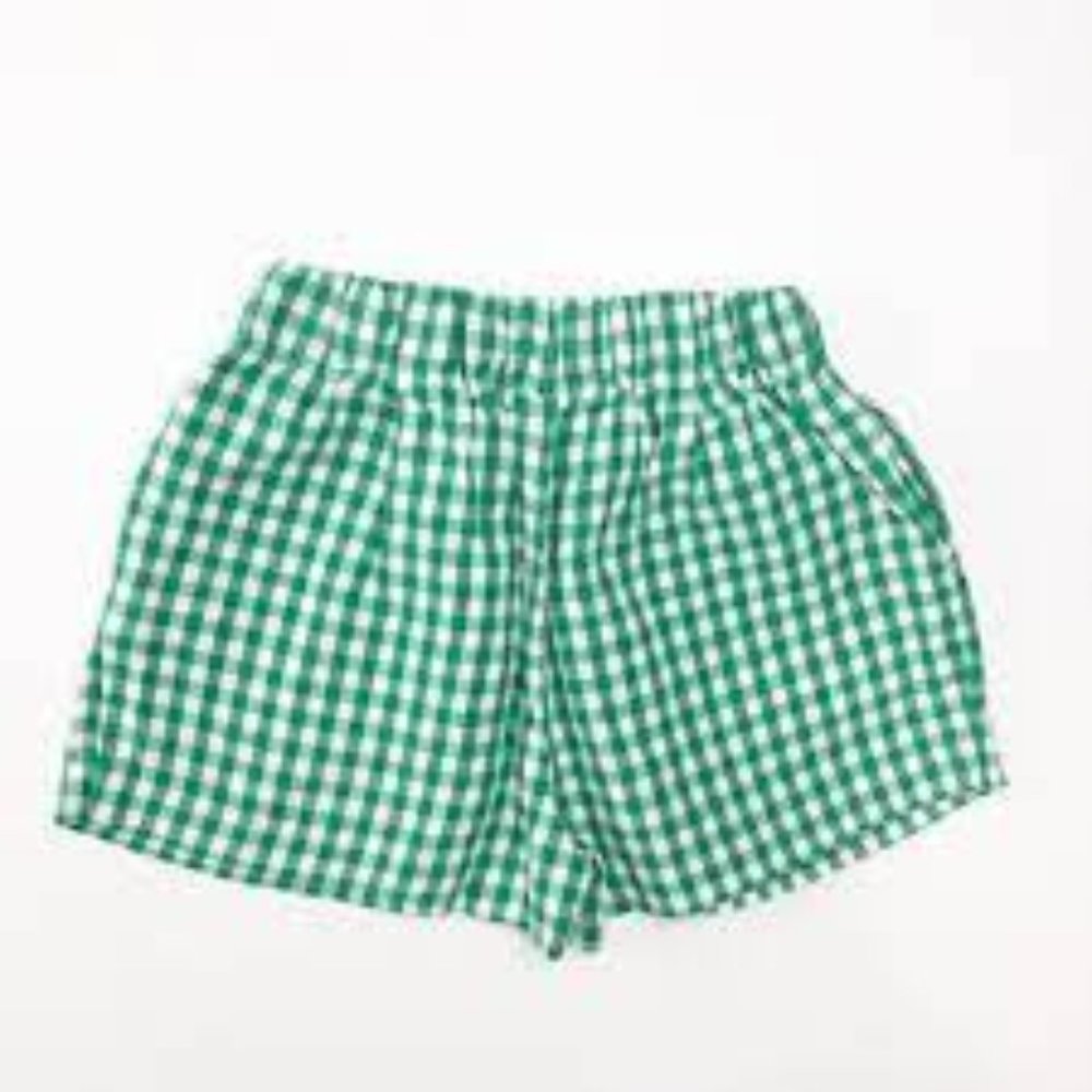 Crewcuts Green & White Gingham Shorts